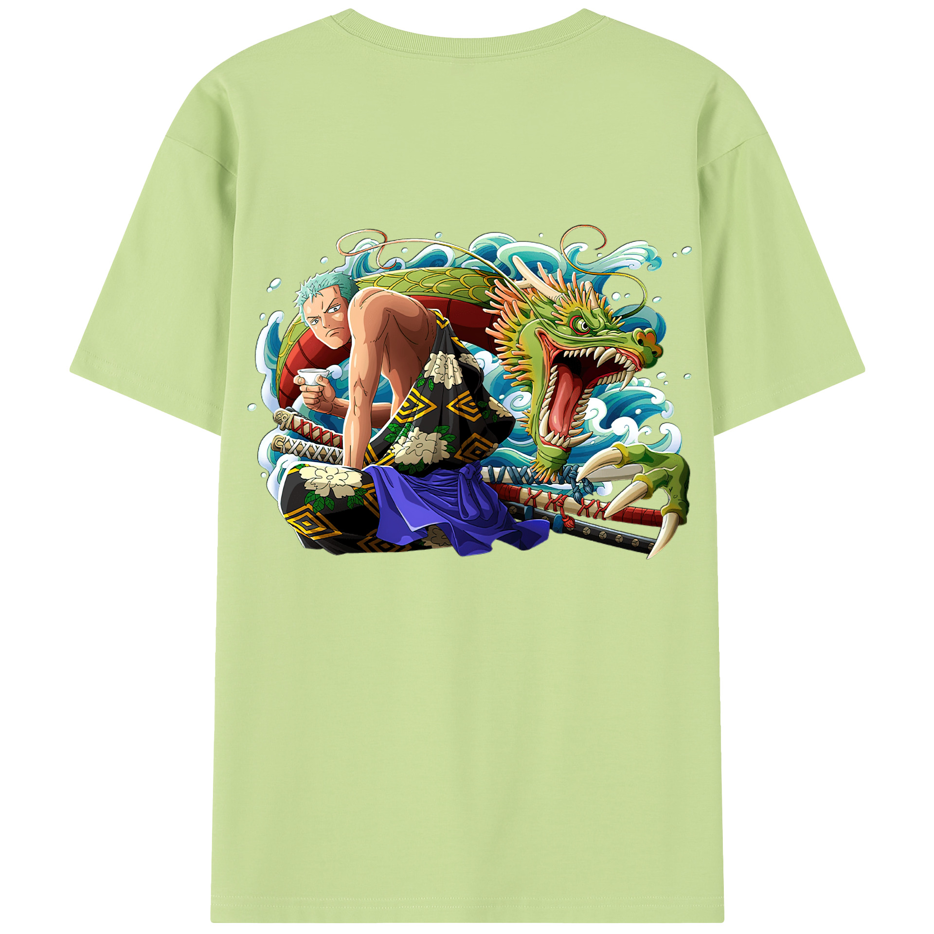 ワンピース ロロノア・ゾロ ONE PIECE Roronoa Zoro 綿100％半袖Tシャツ（背面プリント）